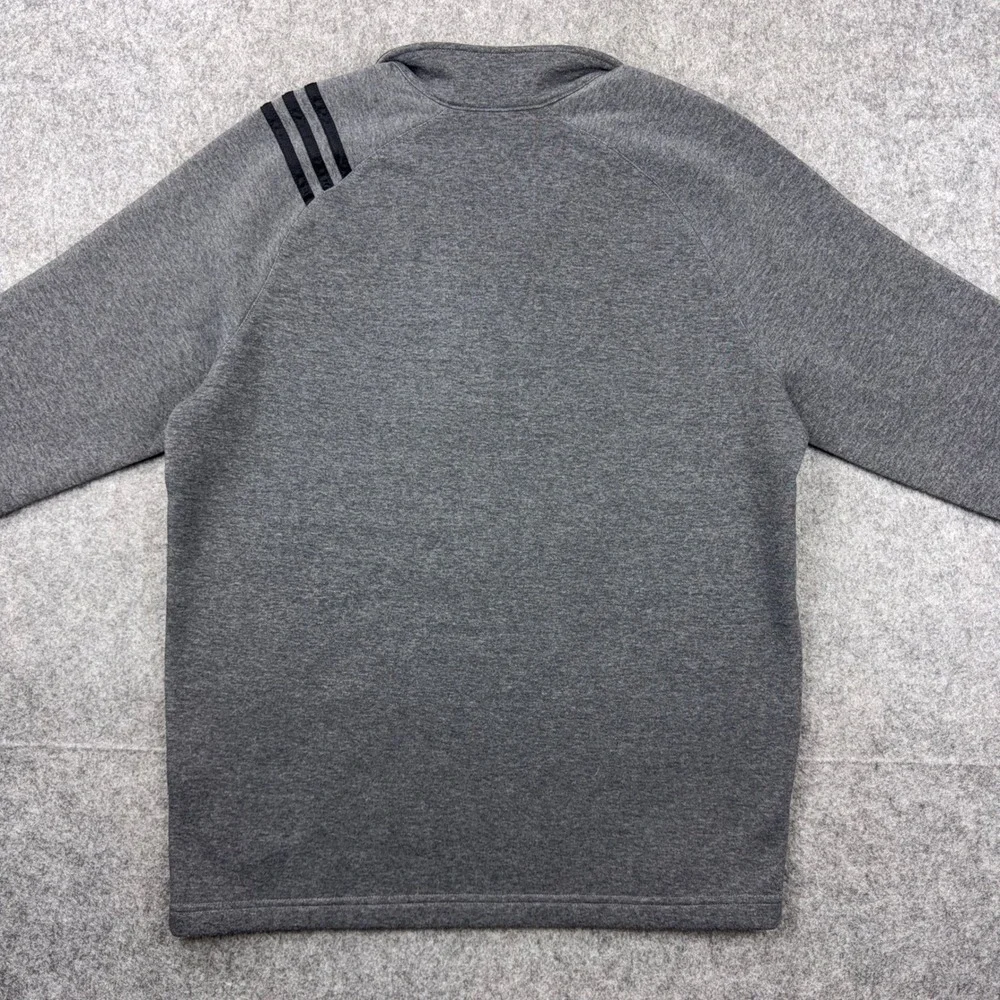 Adidas Golf Pullover Mens Medium Gray 1/4 Zip Fleece Lined Athletic Performance